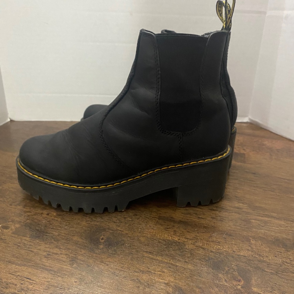 Dr. Martens Rometty Black Wyoming Leather Platform Chelsea Boots AW004 Women 7 - Picture 5 of 7